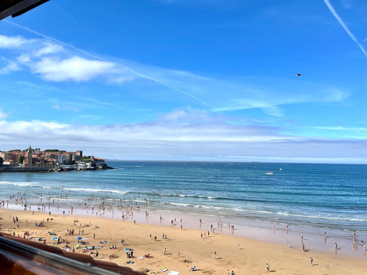 Atico Primera Linea Playa De San Lorenzo Gijón Buitenkant foto